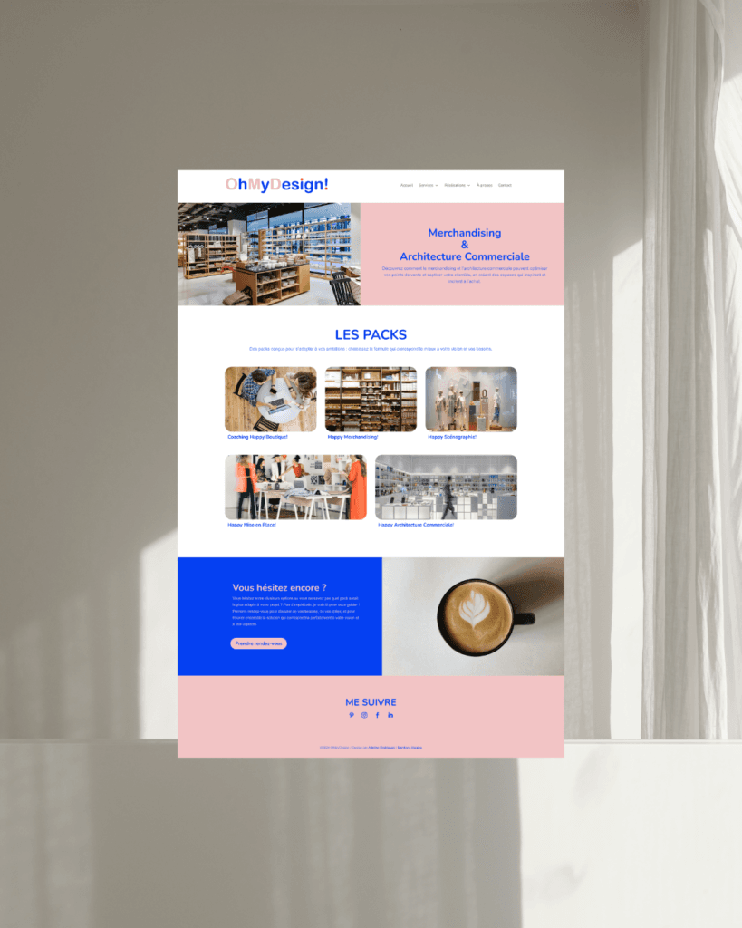 Site internet OhMyDesign - Architecture d'intérieur et merchandising - Site créé par Adeline Rodrigues