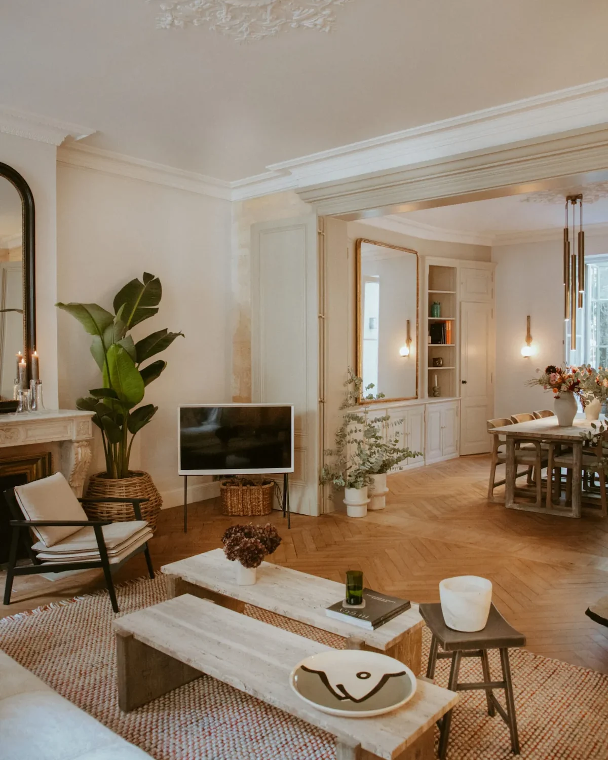 Salon de Maison Mandel, avec canapé et table basse